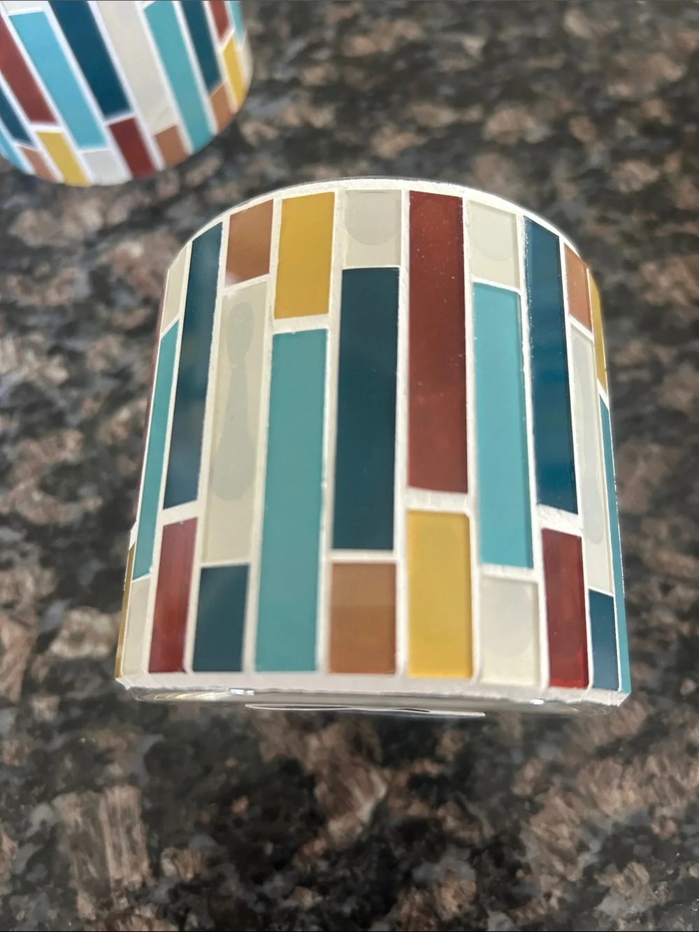 ASHLAND BIHO COAST MOSAIC GLASS TEALIGHT  HOLDERS LOT OF 2 NWT